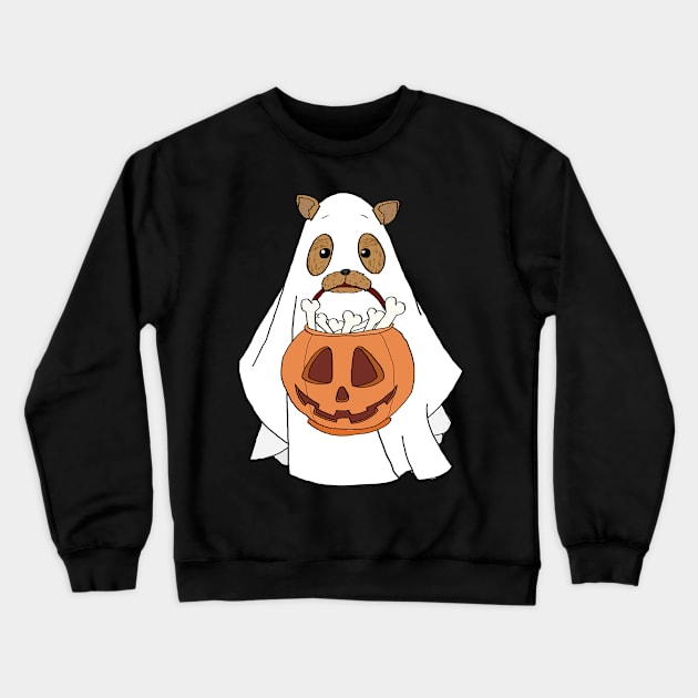 Yorkshire Terrier Ghost Halloween Crewneck Sweatshirt by blacklines